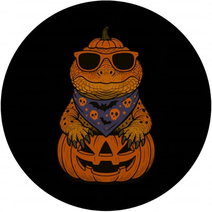 Spooky Uromastyx Pumpkin Halloween PopSockets Adhesive PopGrip