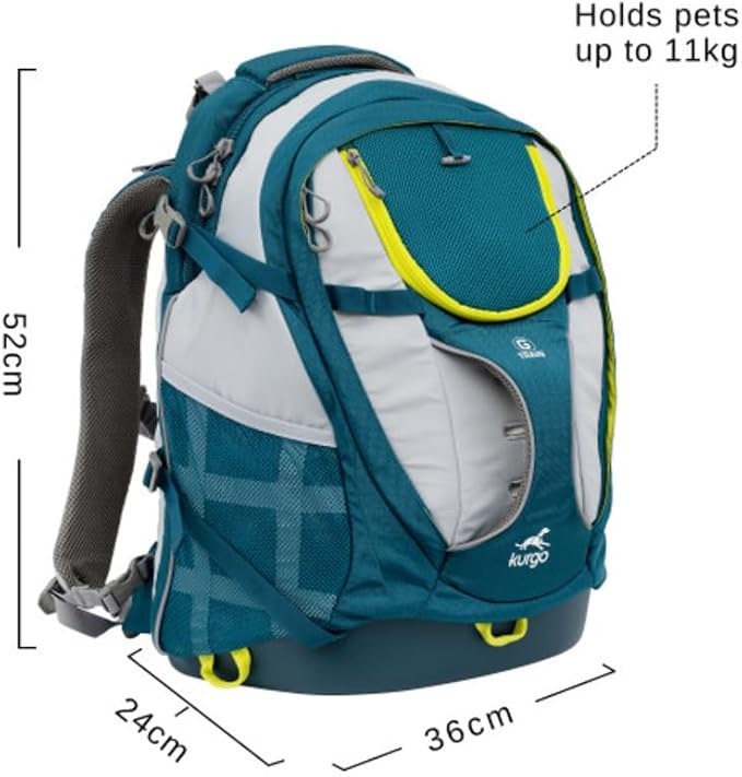 Kurgo G-Train Pet Carrier Backpack, Ink Blue | Cat & Dog Daypack for Outdoors & Travel, Waterproof Bottom, Ventilated Mesh Panels, Storage Pockets, For Pets up to 25Lbs