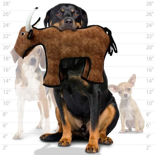 TUFFY® : 2 Pack Bull Dog Toy: Ultra Durable Plush Toy with Multiple Layers & Reinforced Seams, Washable and Floats, Original Construction