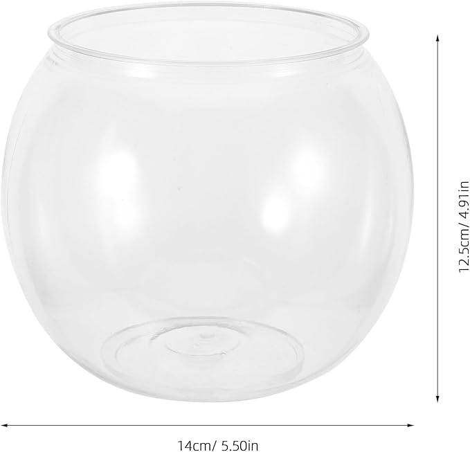 Artibetter Plastic Betta Fish Aquarium Bowl with Hydroponic Basket, Medium 110c Tabletop Fish Bowl for Home Micro Landscape and Aquatic Plant Cultivation