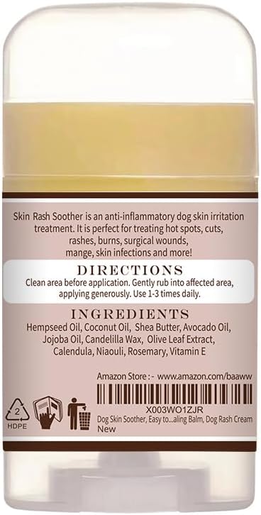 Dog Irritated Skin Relief - Hot Spot Soother Skin Treatment Moisturizer, Anti-Itch & Allergy Dog Lotion, All-Natural Rash Cream for Canines - Soothing Relief for Dry & Itchy Coat - Balm 2 oz
