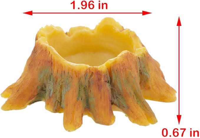 4 Pcs Spider Small Water Bowl, Mini Resin Dish for Tarantula Scorpion Millipede Spider Tiny Reptiles (Tree Root Shape)