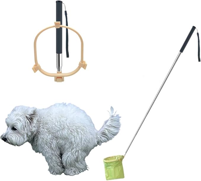 Pooper Scooper – Hands-Free, Bend-Free Dog Poop Catcher, No Cleaning Needed, Portable Dog Waste Pickup Tool for Yard & Walks