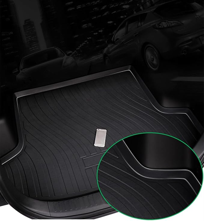 Yakitoko All Weather Cargo Liners for Honda Civic 2016 2017 2018 2019 2020 2021 Standard Cargo Mats Trunk Mat TPE Black