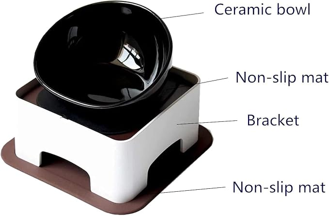 Bulldog Bowl Anti-Slip Dog Cat Dish Detachable Rubber Dog Bowl Pet Sterile Tilted Pet Feeder Slope Base