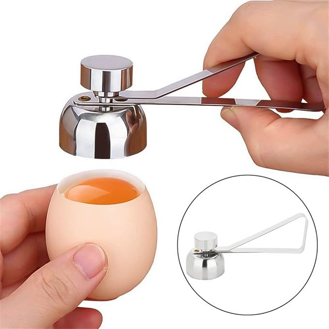Metal Eggshell Cutter Egg Opener Shell 304 Stainless Steel Boiled Tool(D)