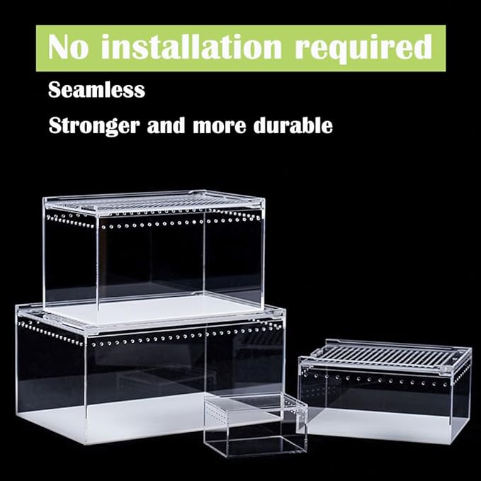 Small Acrylic Tarantula Enclosure Terrarium with Magnetic Button,8 * 4 * 4inch Thicken Isopod Enclosure,Spider Cage,Terrarium for Reptiles,Lizard,Juvenile Tarantulas