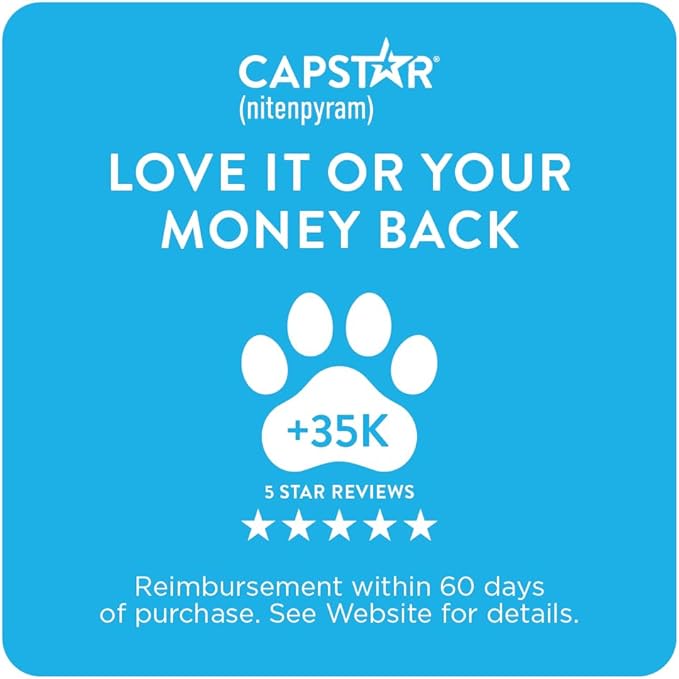 Capstar (Nitenpyram) Fast-Acting Oral Flea Treatment for Dogs 2-25 Lbs, Vet-Recommended Medication Tablets, Flea Tablets for Dogs Start Killing in 30 Minutes, 12 Doses (Includes Two 6-Count Boxes)