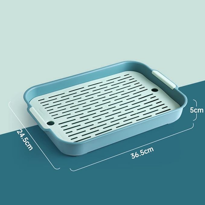 Gigicloud Rabbit Litter Box with Grate, 14.5 x 9.5 Inch Guinea Pig Litter Pan Anti-turnover Pet Toilet Potty Trainer Corner Guinea Pig Training Pan Cage with Toilet Tray For Rabbit Chinchilla Guinea