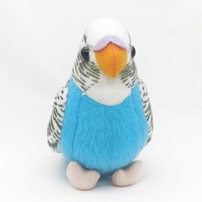 1 Pcs Stuffed Parakeet Toy, 5.5 inches, Budgerigar Plush Toy, Parakeet Soft Toy, Stuffed Bird for Kids, Blue