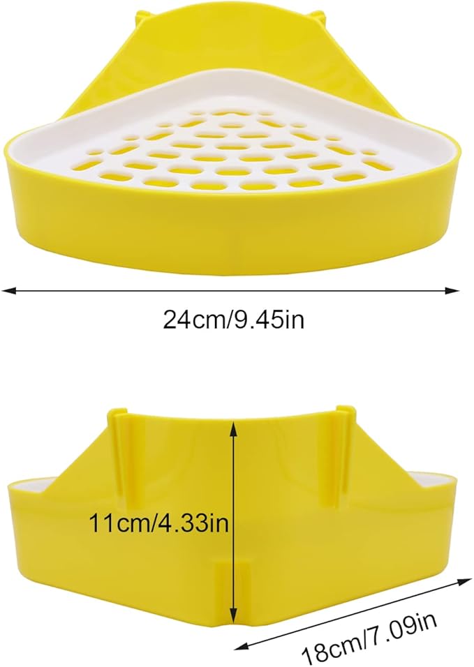 Litewoo Rabbit Litter Box Toilet Bunny Corner Litter Pan Pet Toilet Potty for Guinea Pigs Hamster Chinchilla Ferret Rabbit Small Animal (Yellow)