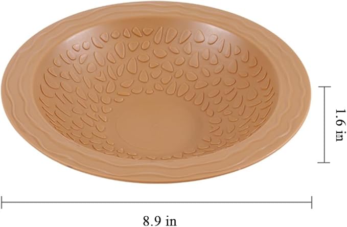 Turtle Bathing Pool Small for Reptiles & Amphibians - Resin Water Dish & Feeding Bowl with Gentle Slope - Safe for Turtles, Lizards, Frogs, Snakes (Yellow)