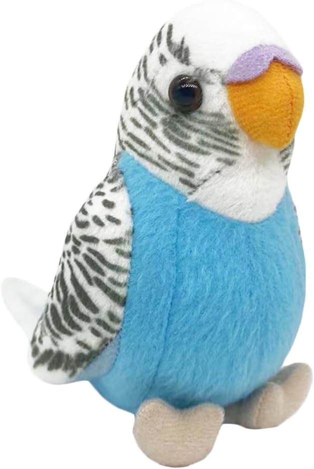 1 Pcs Stuffed Parakeet Toy, 5.5 inches, Budgerigar Plush Toy, Parakeet Soft Toy, Stuffed Bird for Kids, Blue