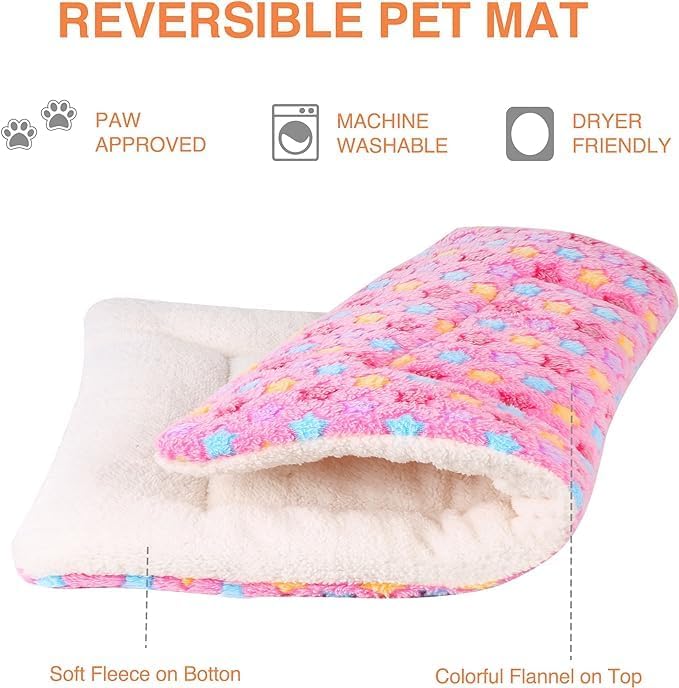 Mora Pets Dog Bed Crate Pad Ultra Soft Pet Bed with Cute Star Print Washable Reversible for Large Medium Small Dogs 23 x 18 inch 2 Pack Pink