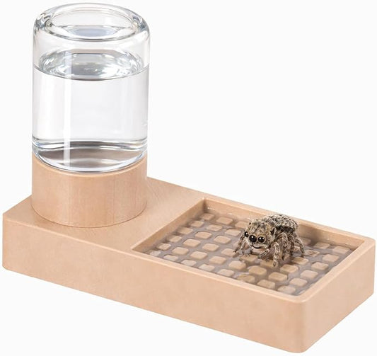 Jumping Spider Water Dispenser Jumping Spider Enclosure Accessories Suitable for Tarantulas, Praying Mantises,and Other Small Animal Enclosure Accessories (Natural Wood Color)
