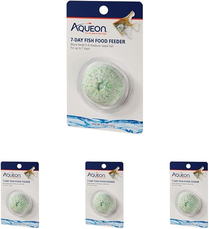 Aqueon 7 Day Vacation Feeder Slow- Release Fish Food for Tropical Fish - 4 Pack