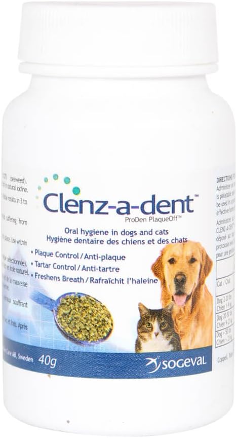 Sogeval CLE06800 Clenz-A-Dent Plaque Off Food Additive, 40 g