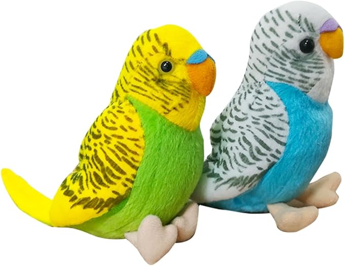 1 Pcs Stuffed Parakeet Toy, 5.5 inches, Budgerigar Plush Toy, Parakeet Soft Toy, Stuffed Bird for Kids, Blue