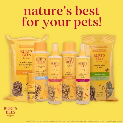 Burt’s Bees for Pets Tear Free Puppy Shampoo & Conditioner with Buttermilk, 2 in 1 Gentle Dog Shampoo for Puppies, Cleans and Conditions Sensitive Skin, 16 Fl Oz - 6 Pack