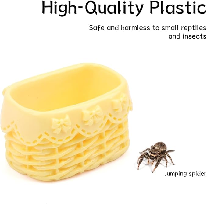 DQITJ 6 Pcs Jumping Spider Water Bowl Food Dish Micro Basket Decor for Hermit Crab Tarantula Snail Millipede Small Reptiles