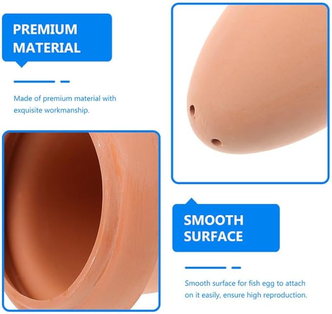 BESPORTBLE Discus Breeding Cone: Fish Breeding Cones Cave Ceramic Spawning Cave with Cage for Discus Fish Angelfish, 7.8 * 3inch with Isolation Net