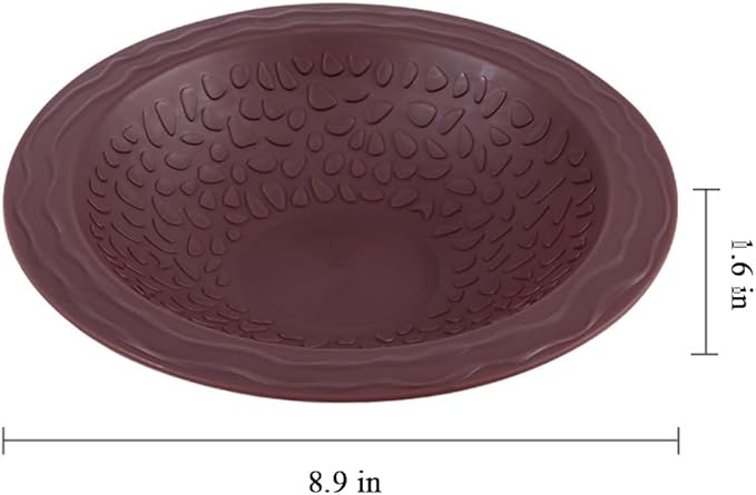 Turtle Bathing Pool Small for Reptiles & Amphibians - Resin Water Dish & Feeding Bowl with Gentle Slope - Safe for Turtles, Lizards, Frogs, Snakes (Reddish Brown)