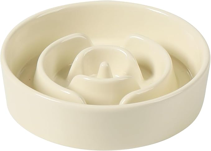 Havniva Dog Bowls Slow Feeder, Ceramic Slow Feeder Dog Bowls for Fast Eater | 0.9 Cups Dog Food Bowl Puzzle Feeder, Slow Feeding Bowls for Small Breed, Non-Slip Base, Anti-Choking