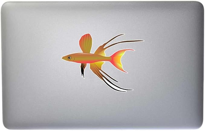 The Threadfin Rainbowfish or Featherfin Rainbowfish Aquarium Fish 3 inch Full Color Indoor Outdoor Vinyl Decal