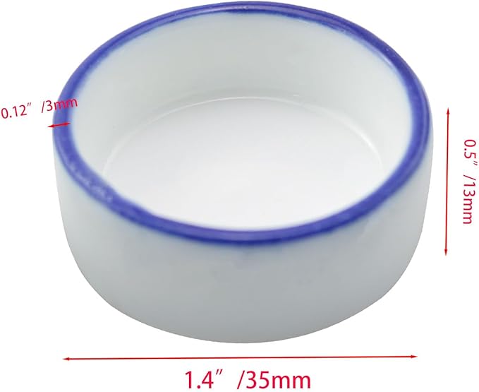 4PCS Small Animal Food Bowl Size 4 35x13mm Mini Ceramic Water Dish Cricket Feeding Dish for Tarantulas Scorpions Snails Mantis Micro Reptile Food Bowl