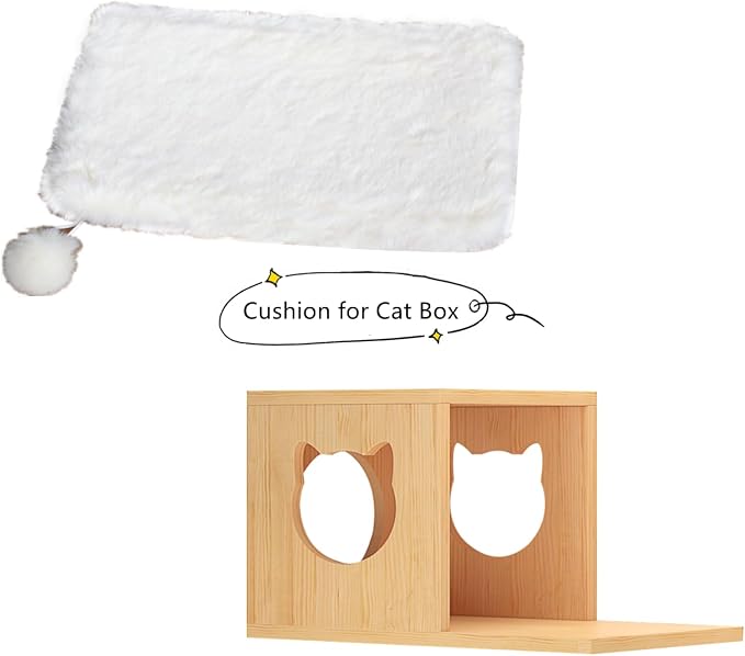 SHENGOCASE 10.6" x 17.5" Faux Rabbit Fur Cat Dog Bed Cushion Pad Mat for Cat Wall Box Furniture, Wall Bed Perch