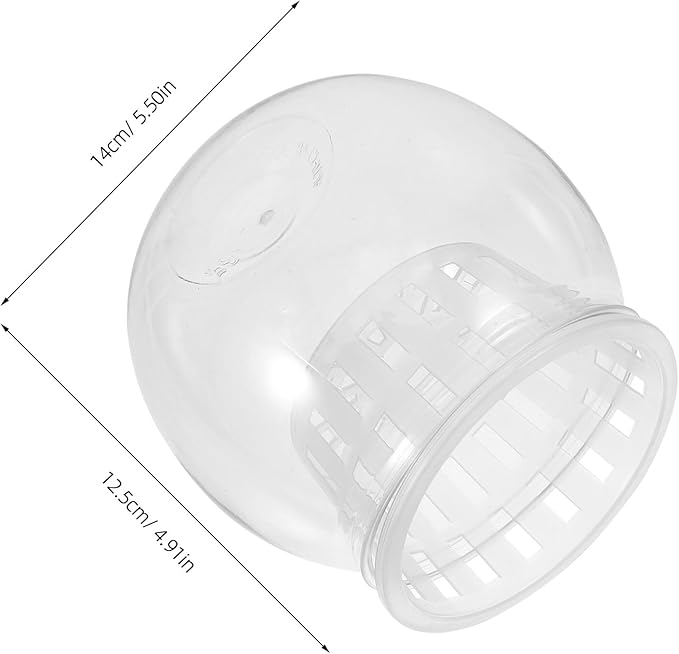 Betta Fish Bowl Plastic Round Aquarium with Hydroponic Basket Medium 110c Small Desktop Landscape Tank for Living Room Table Decor