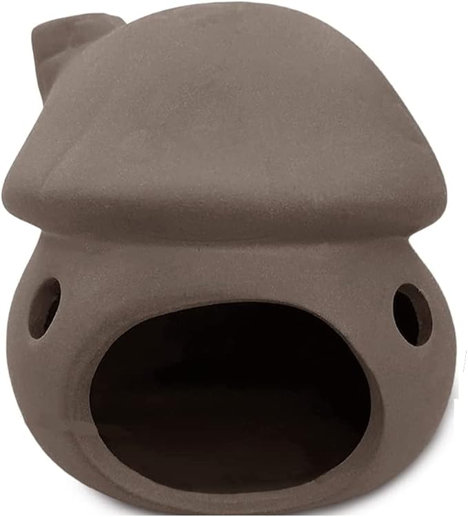 Saim Aquarium Mushroom House Decorations, Ceramic Fish Tank Cave Hideaway Small Fish Shrimp Breeding Cave Fish Tank Landscape Decor for Territorial Fish Shrimp to Rest and Breed, Hiding - Brown