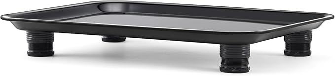 Marsui Ant Proof Pet Food Tray, Waterless Raised Cat Dog Bowl Stand with Adjustable Legs, No-Fill Physical Barrier for Indoor Feeding Station, Kitchen Sweets and Trash Area(23mm-37mm,Black)