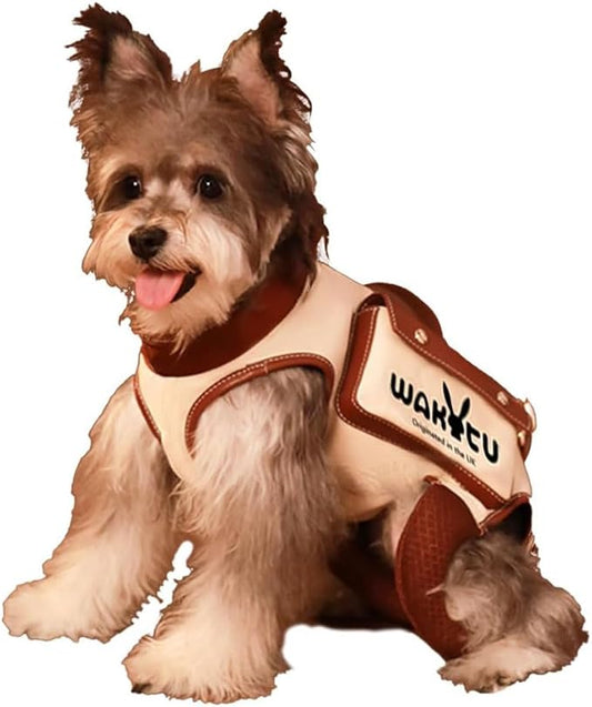 Wakytu Dog Lift Harness Dog Carrier VES Harness Adjustable Leash with Small Puppy Treat Bag,Fits Most Cars,L | stylish puppy sling carrier with handle & pocket,adjustable leash,walking & travel