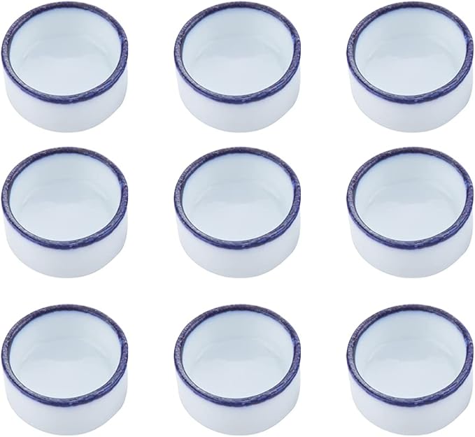 9 Pcs Spider Micro Water Bowl Tarantula Mini Ceramic Dish for Tarantula Spider Millipede Tiny Bugs (Small Size: 0.86" D, 0.43" H)