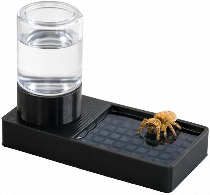 Jumping Spider Water Dispenser Jumping Spider Enclosure Accessories Suitable for Tarantulas, Praying Mantises,and Other Small Animal Enclosure Accessories (Black)