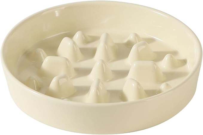 Havniva Dog Bowls Slow Feeder, Ceramic Slow Feeder Dog Bowls for Fast Eater | 1.6 Cups Dog Food Bowl Puzzle Feeder, Slow Feeding Bowls for Medium Breed, Non-Slip Base, Anti-Choking