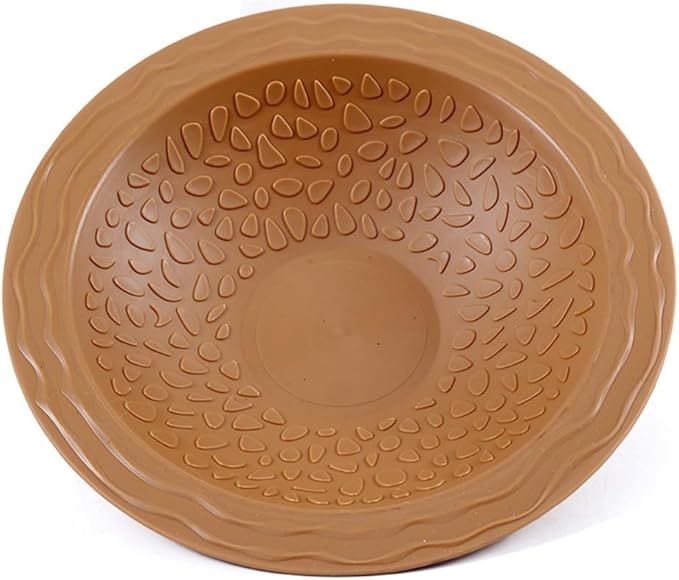 Turtle Bathing Pool Small for Reptiles & Amphibians - Resin Water Dish & Feeding Bowl with Gentle Slope - Safe for Turtles, Lizards, Frogs, Snakes (Yellow)