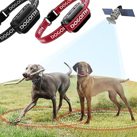 Wireless Dog Fence for 2 Dogs, GPS Wireless Dog Collar with 3 Warning Modes, Pet Containment System with AI Smart Signal, Range 65ft- 3290ft,Electric Dog Fence for Outdoor Use(2 Collars)