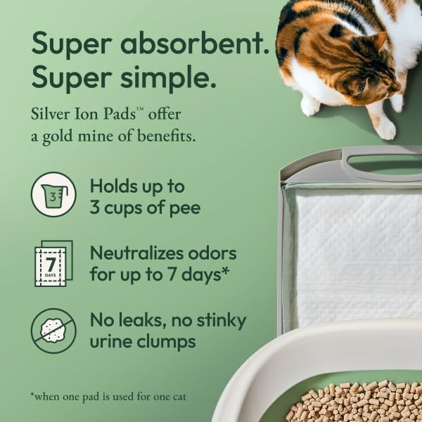 Tidy Cats Breeze Bright Lemongrass Scented Ion Cat Litter Box Pads Refill Pack - 10 CT (Pack of 4)