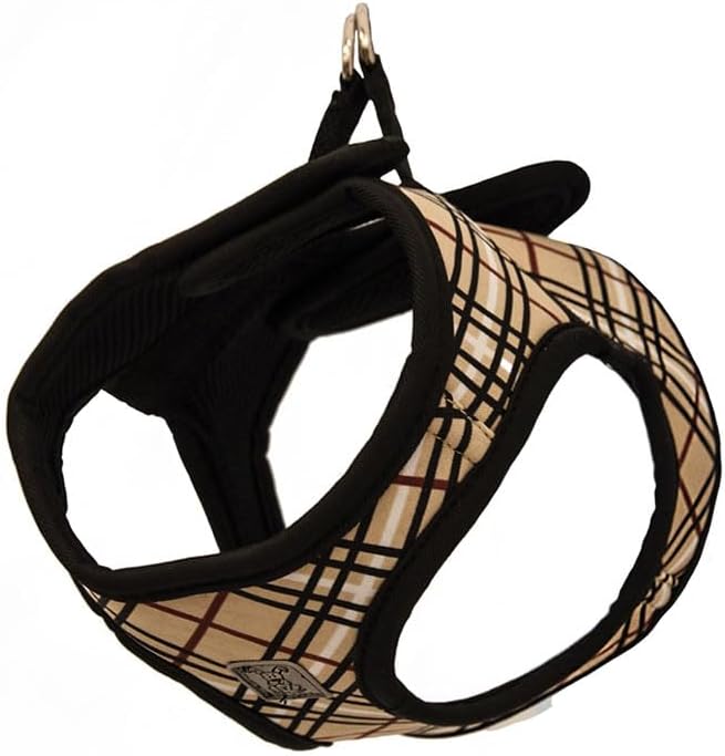 RC Pet Products Cirque Soft Walking Step-in Dog Harness, X-Small, Tan Tartan