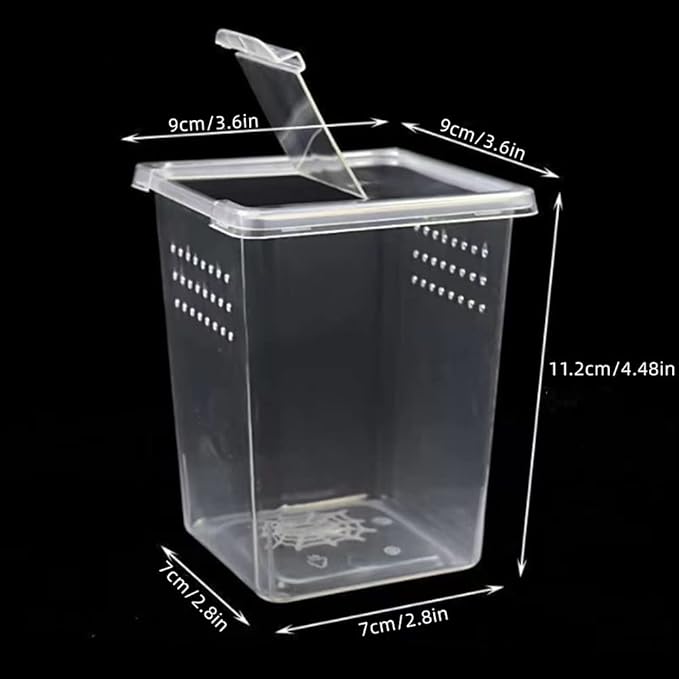 3 Pcs Acrylic Transparent Insect Reptile Spider Terrariums Breeding Box Hatching Container,Portable Small Reptile Animal Habitat Cage,Plastic Transport Container(Big Size)