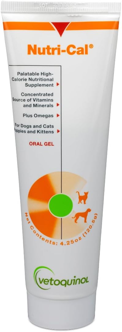 Vetoquinol Nutri-Cal - High-Calorie Nutritional Gel - Supports Daily Nutrition for Picky Eaters - Essential Nutrients & Vitamins for Cats & Dogs - Easy Feeding Oral Gel - 4.25 oz