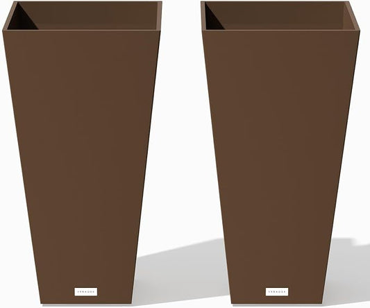 Veradek V-Resin Indoor/Outdoor Taper Planter, 2-Pack (26 inch, Espresso)