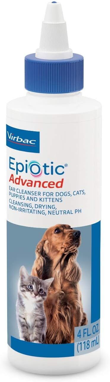 Virbac Epiotic® Advanced Ear Cleanser | Powerful and Gentle Cleanser for Dogs and Cats of All Ages, 4 oz (Pack of 12)