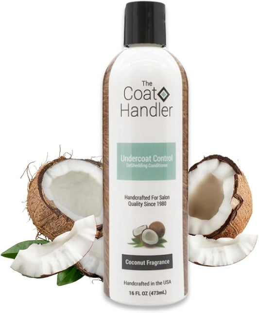 The Coat Handler Undercoat Control Deshedding Dog Conditioner Coconut Milk Fragrance, 16 oz - Combats and Reduces Shedding, Undercoat Removal, Fights Excessive Hair Shed, Omega 3 and 6 Rich, USA Made
