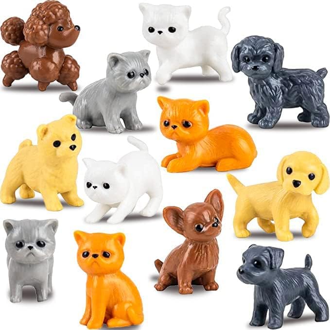 Vending Machine Capsules with Toys - 250 Pcs of 1.1 Inch Tiny Frosty Clear-Colored Acorn Capsules and Cute Dog and Cat Figurines for Kids - Plastic Capsules for Toys Bulk- Easter Basket Stuffers