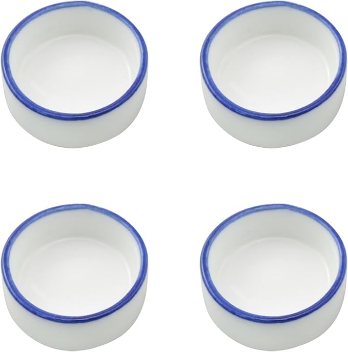 4PCS Small Animal Food Bowl Size 4 35x13mm Mini Ceramic Water Dish Cricket Feeding Dish for Tarantulas Scorpions Snails Mantis Micro Reptile Food Bowl