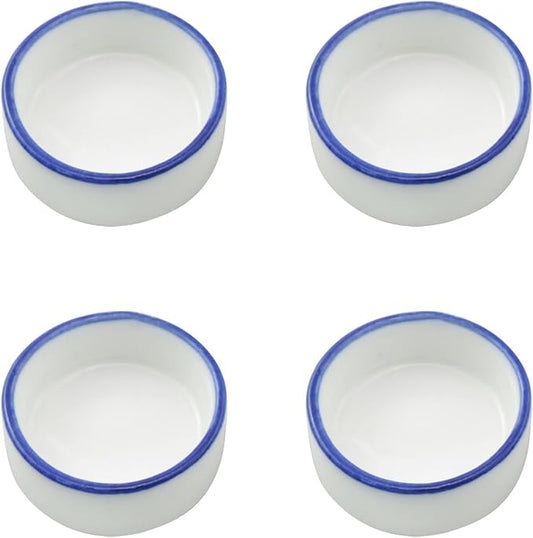 4PCS Small Animal Food Bowl Size 4 35x13mm Mini Ceramic Water Dish Cricket Feeding Dish for Tarantulas Scorpions Snails Mantis Micro Reptile Food Bowl