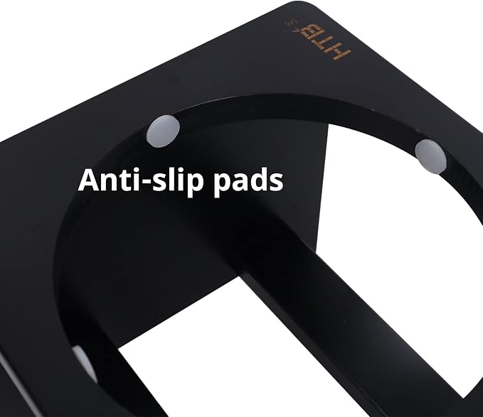 HTB Elevated Dog Bowl Stand with 2 Stainless Steel Bowls-7" H Medium Black | Raised Dog Bowl Stand, 7"tall, 29 Oz Bowls, for Medium Sized Dogs, Pet-safe, Solid Bamboo